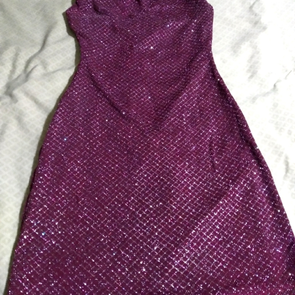 Burgundy metallic dress